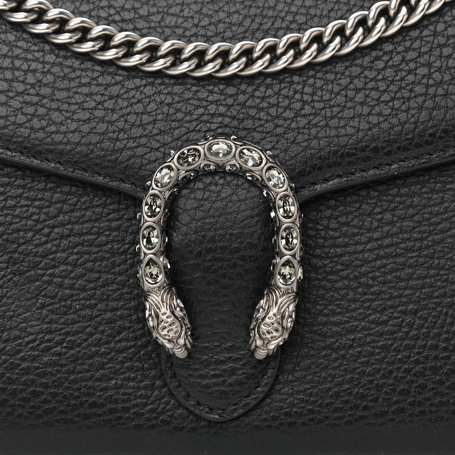 Gucci Calfskin Mini Dionysus Chain Wallet Black 7 of 11