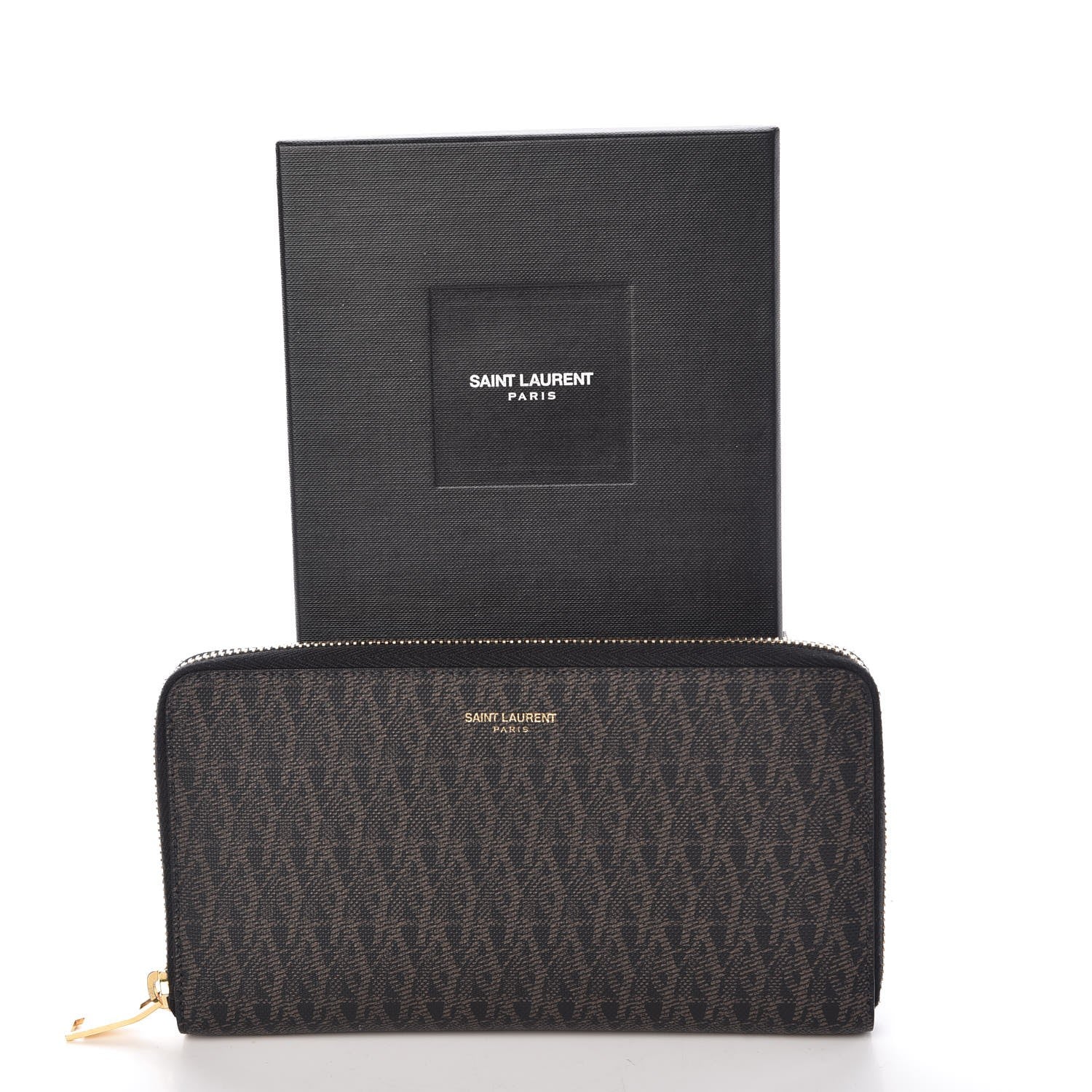 Saint Laurent Toile Monogram Classic Zip Around Wallet Black 8 of 8