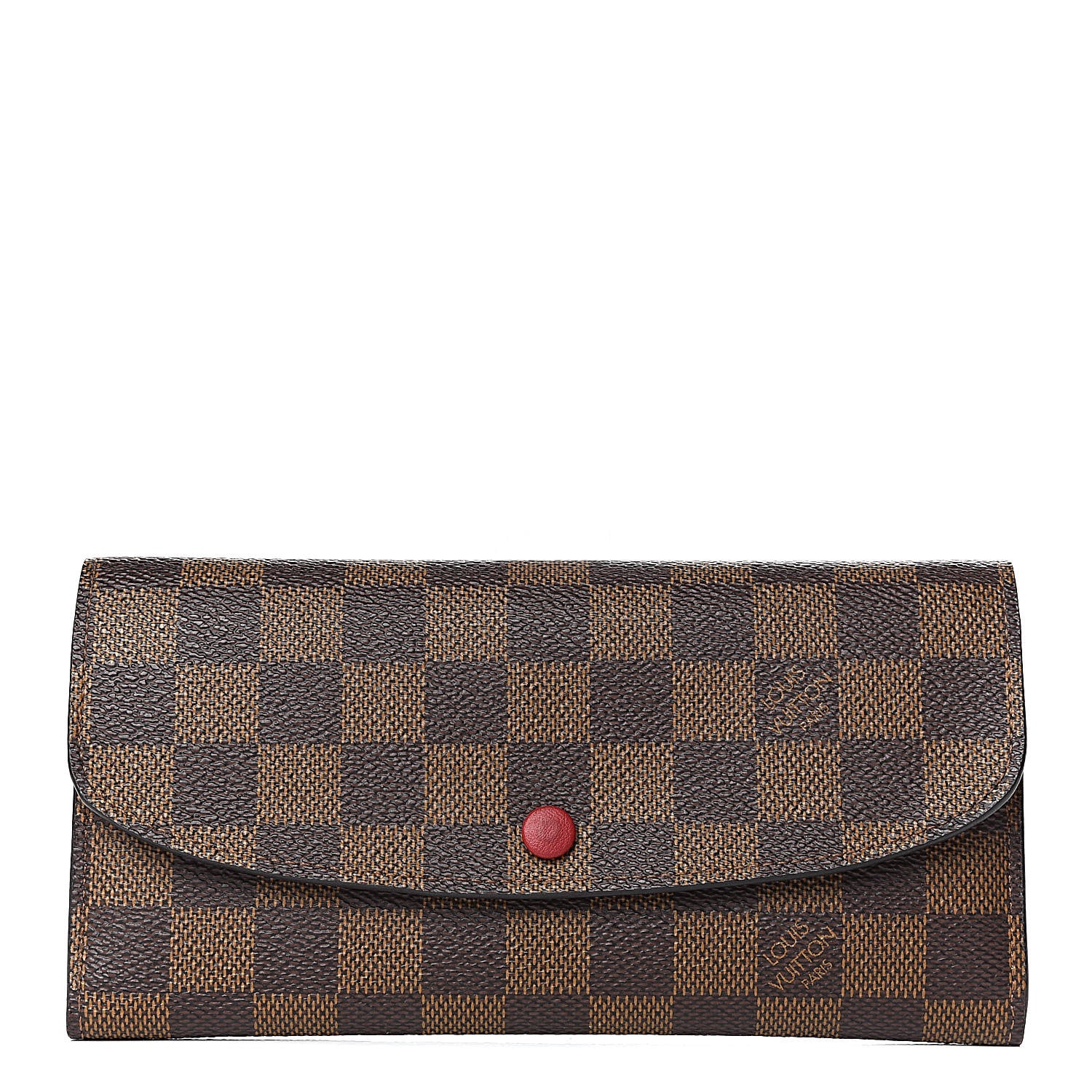 Louis Vuitton Damier Ebene Emilie Wallet Red 1 of 11