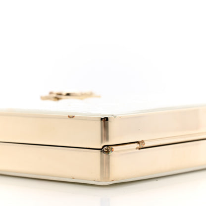 Chanel Patent Calfskin Boy Minaudiere White 9 of 15