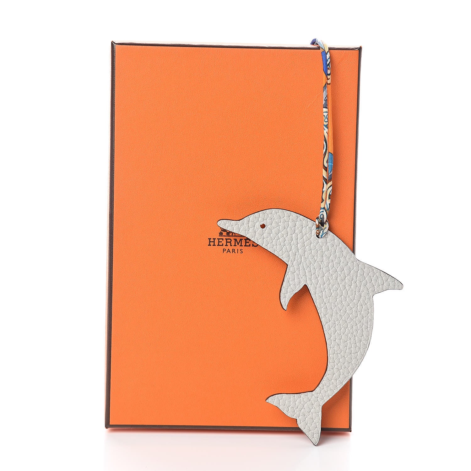 Hermes Togo Epsom Petit H Dolphin Bag Charm Anemone Gris Perle 4 of 4