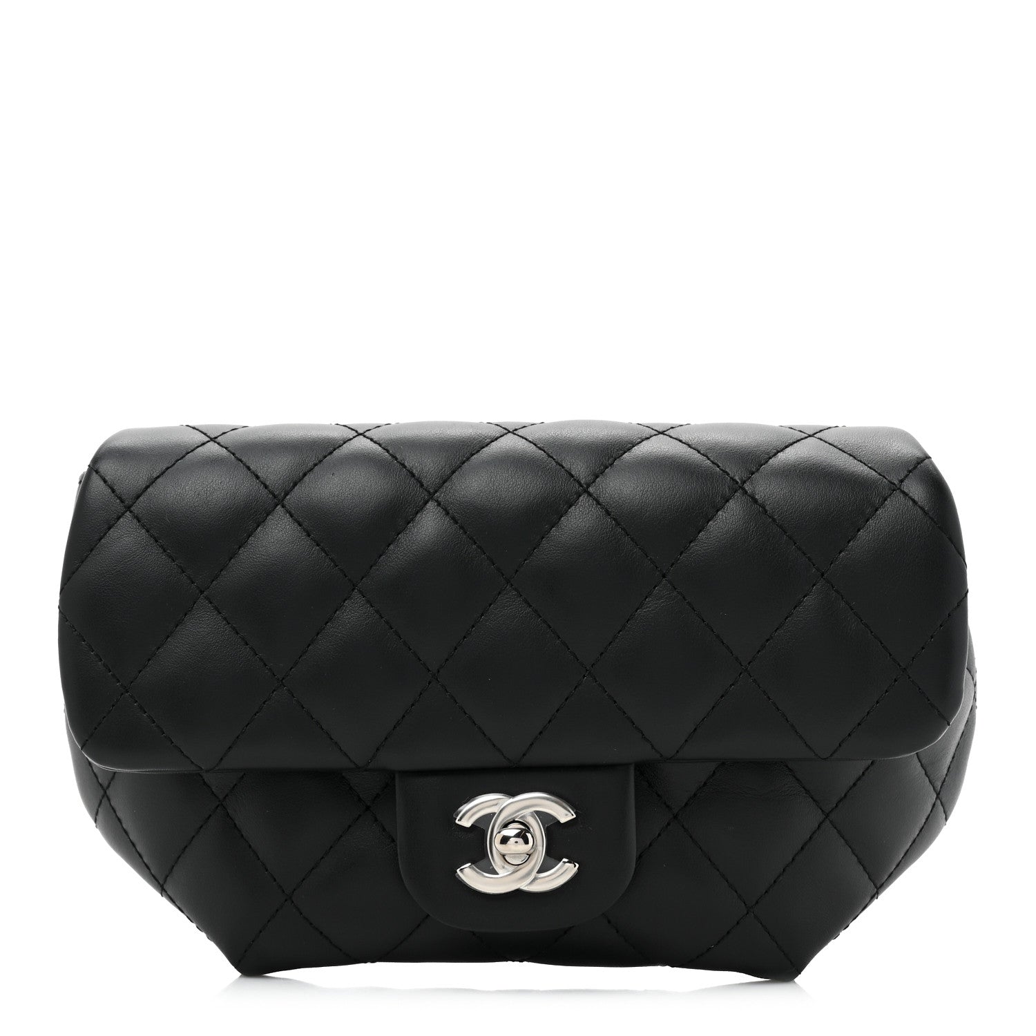 Chanel Calfskin Quilted CC Uniform Flap Belt Bag Black 1 of 10