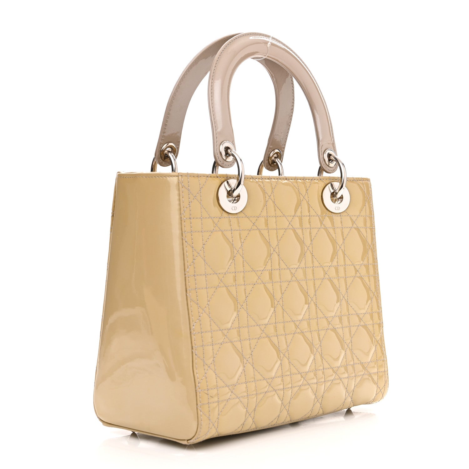 Christian Dior Patent Cannage Medium Lady Dior Beige 3 of 11
