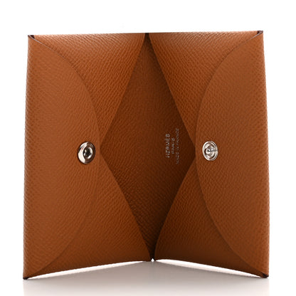 Hermes Epsom Calvi Card Case Gold 5 of 8