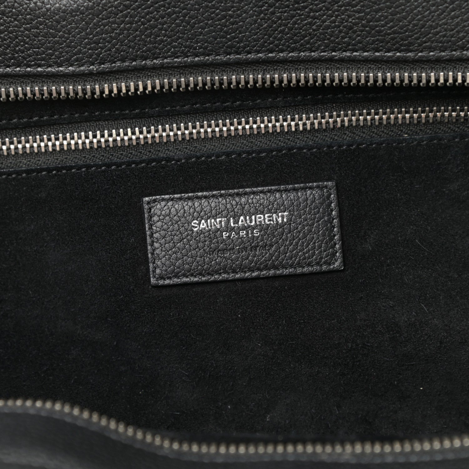 Saint Laurent Grained Calfskin Medium Rive Gauche Cabas Black 6 of 9