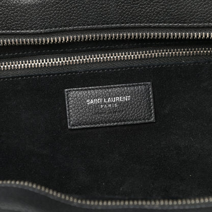 Saint Laurent Grained Calfskin Medium Rive Gauche Cabas Black 6 of 9