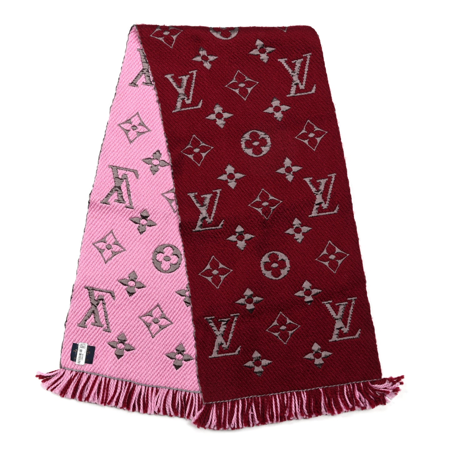 Wool Silk Logomania Duo Scarf Wine