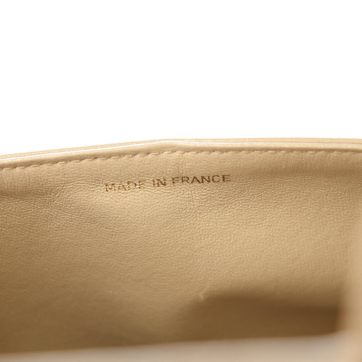 Lambskin Quilted Medium Double Flap Beige