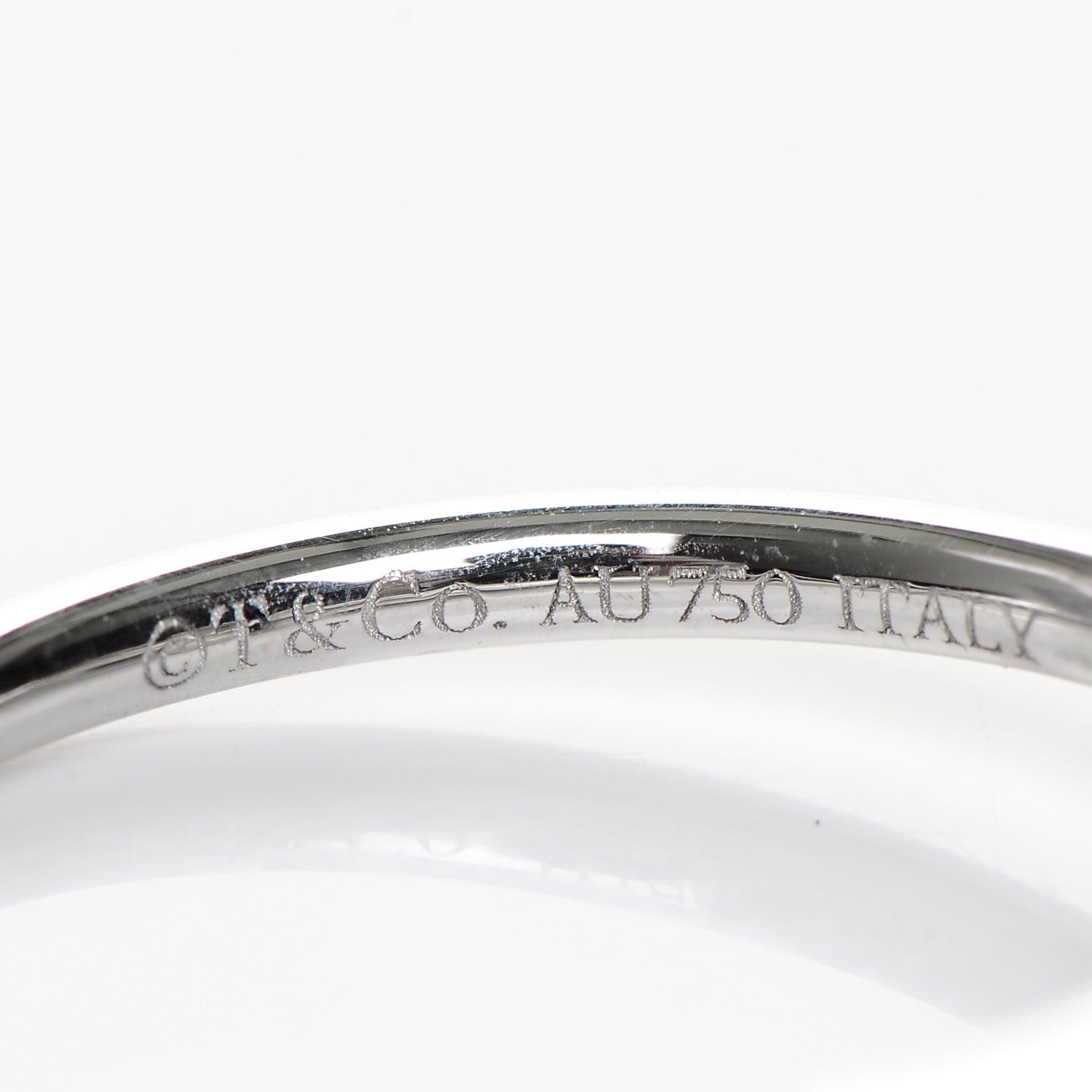 Tiffany 18K White Gold Diamond T Wire Ring 52 6 4 of 4