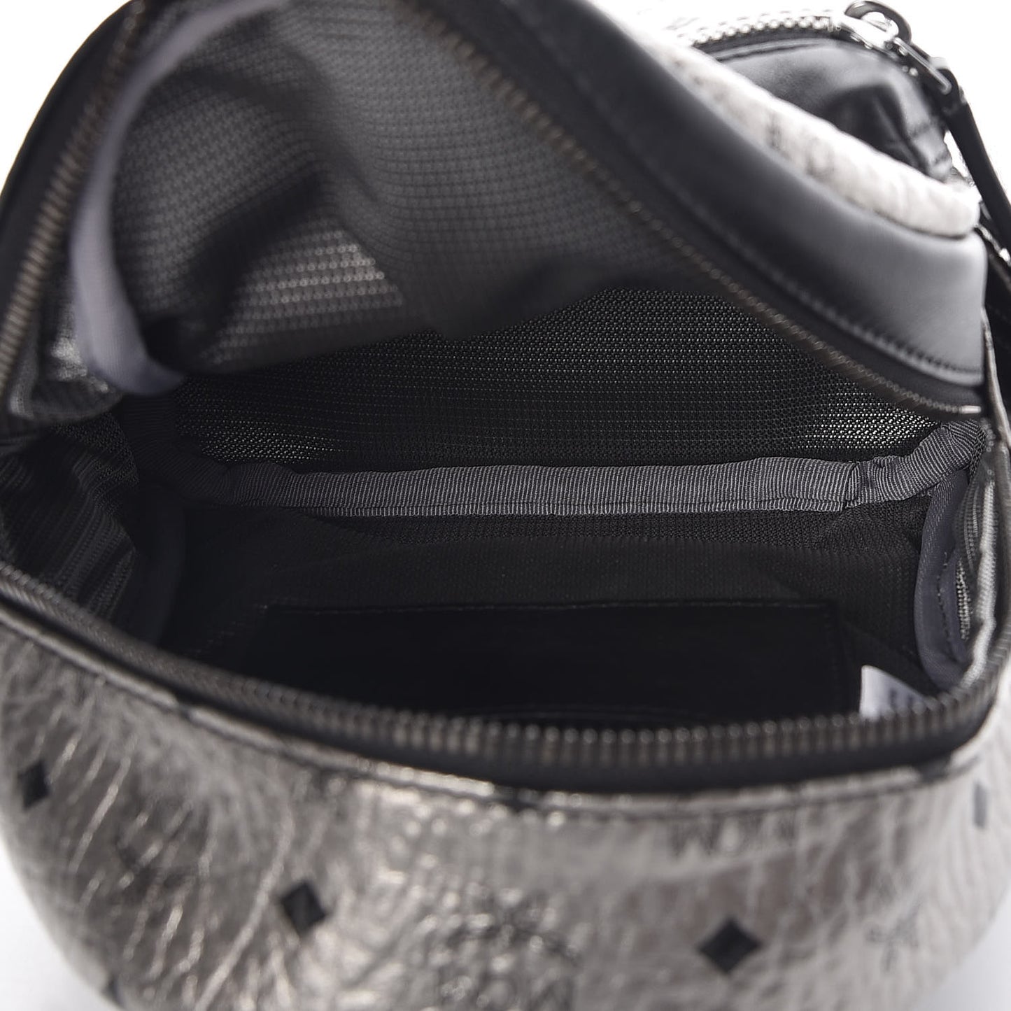 Metallic Visetos Side Stud Mini Stark Backpack Silver Black