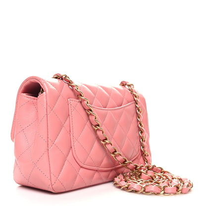 Chanel Lambskin Quilted Mini Rectangular Flap Pink 3 of 12