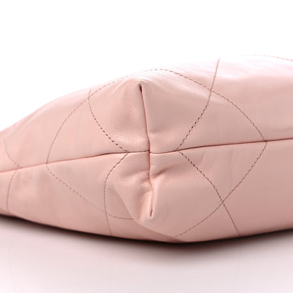 Chanel Shiny Calfskin Quilted Small Chanel 22 Light Pink 9 of 12