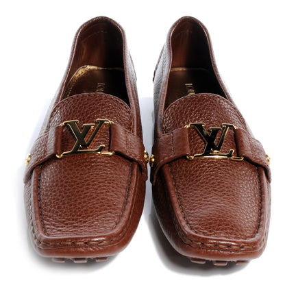 Louis Vuitton Grained Leather Hockenheim Loafers 39 Brown 2 of 6