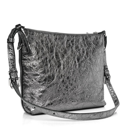 Givenchy Metallic Calfskin Small Voyou Bag Silver 3 of 9