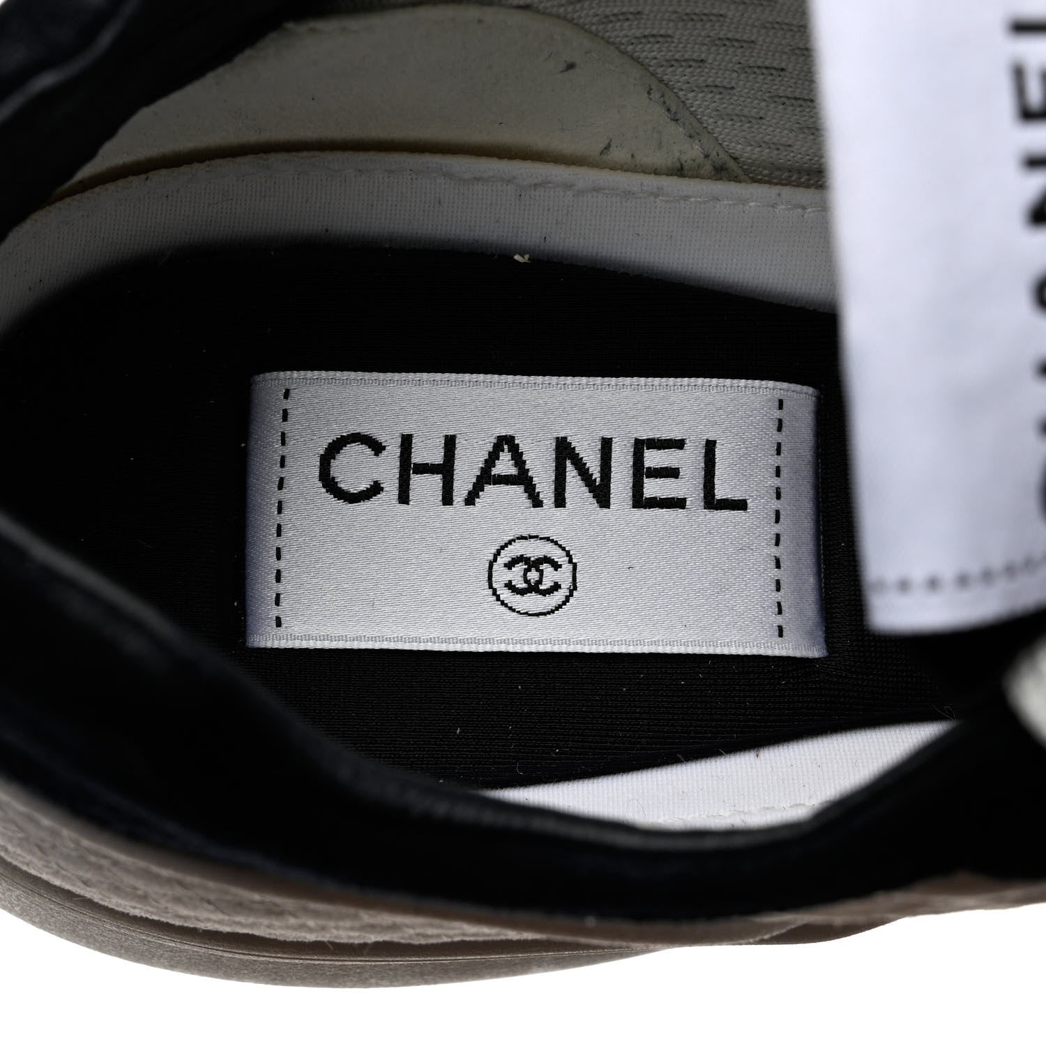 Chanel Fabric Suede Kidskin CC Sneakers 40 Black White 7 of 9