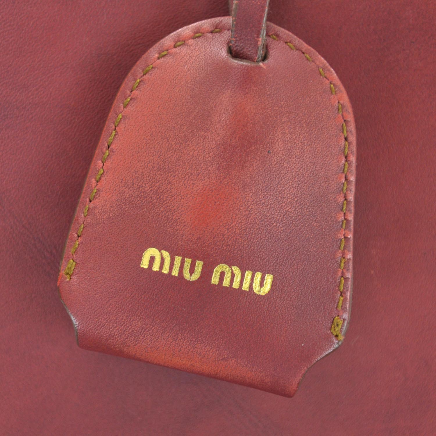 Miu Miu Leather Front Pocket Satchel Red 11 of 11