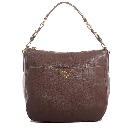 Prada Vitello Daino Hobo Bruciato 1 of 9