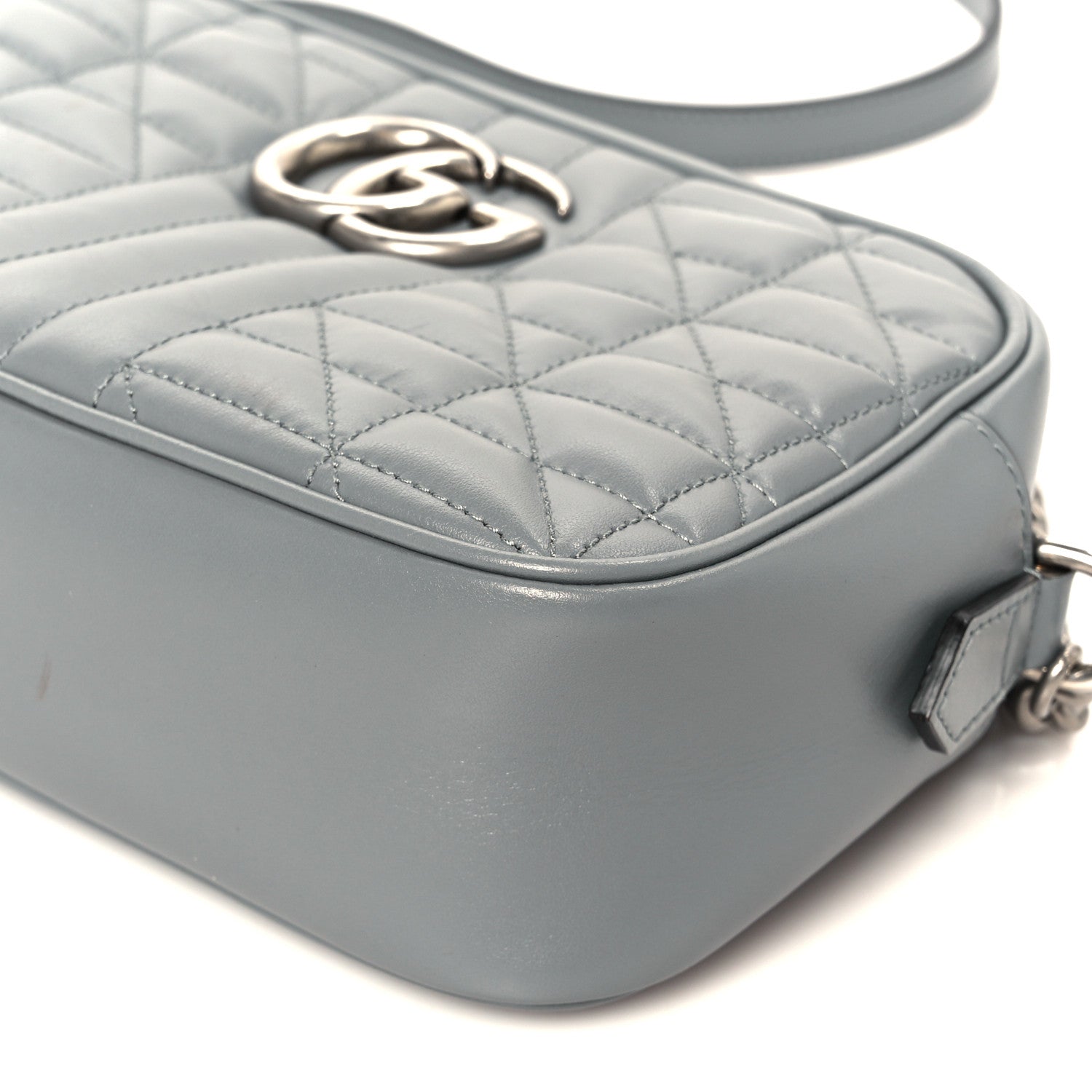 Gucci Calfskin Matelasse Aria Small GG Marmont Chain Shoulder Bag Deep Grey 11 of 11