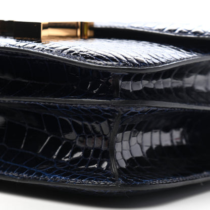 Hermes Shiny Alligator Constance 18 Bleu Saphir 9 of 9