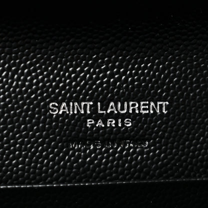 Saint Laurent Grain De Poudre Matelasse Chevron Small Monogram Envelope Wallet Black 6 of 10