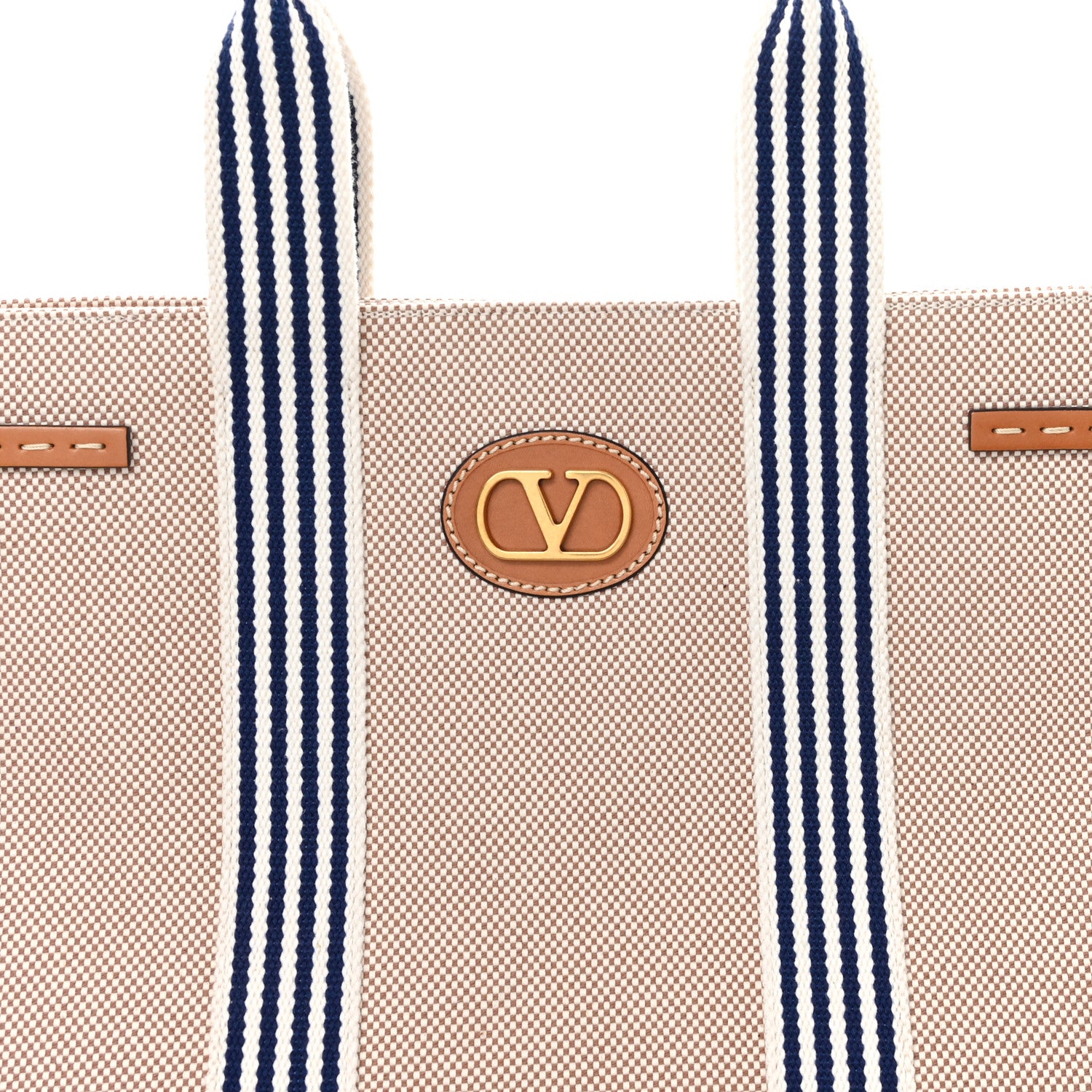 Valentino Garavani Jacquard Canvas Vlogo Antibes Shopping Bag Natural Multicolor 7 of 9
