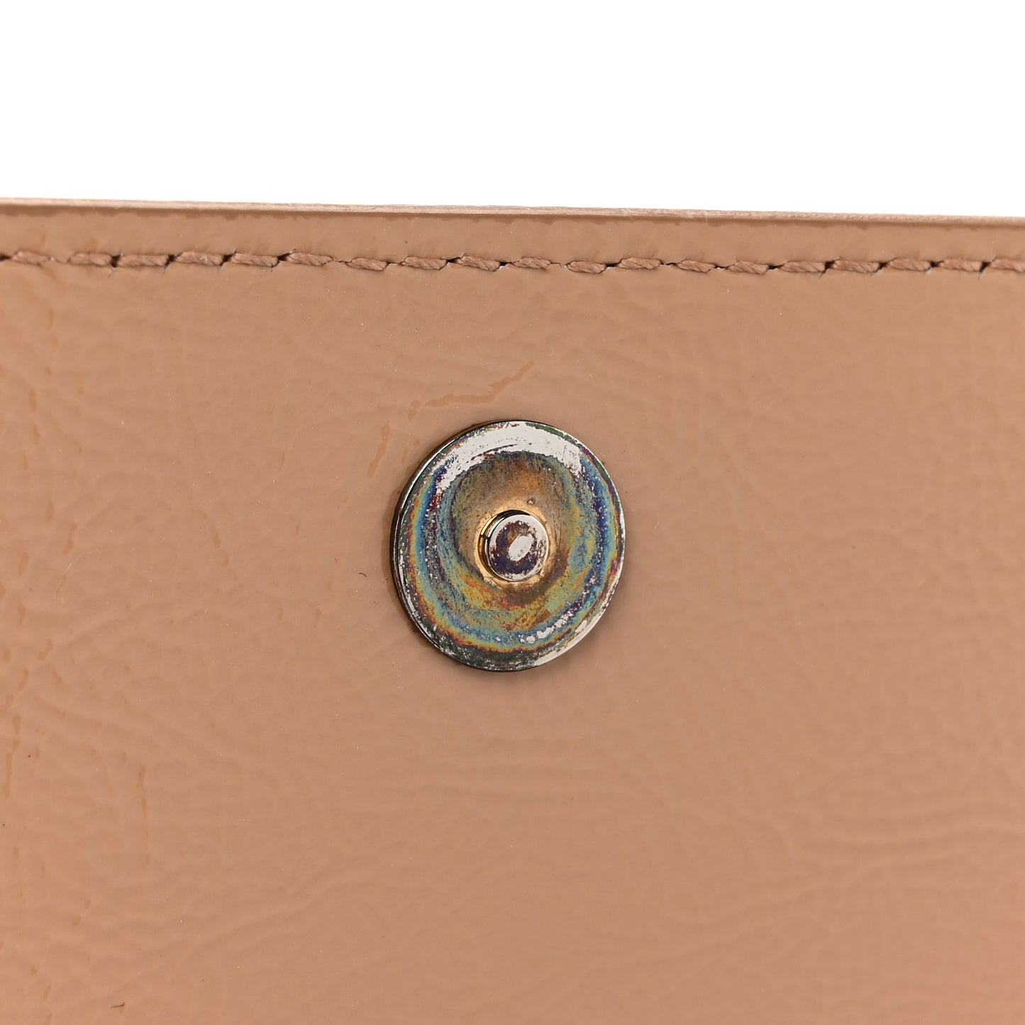 Textured Patent Calfskin Monogram Large Belle De Jour Clutch Beige