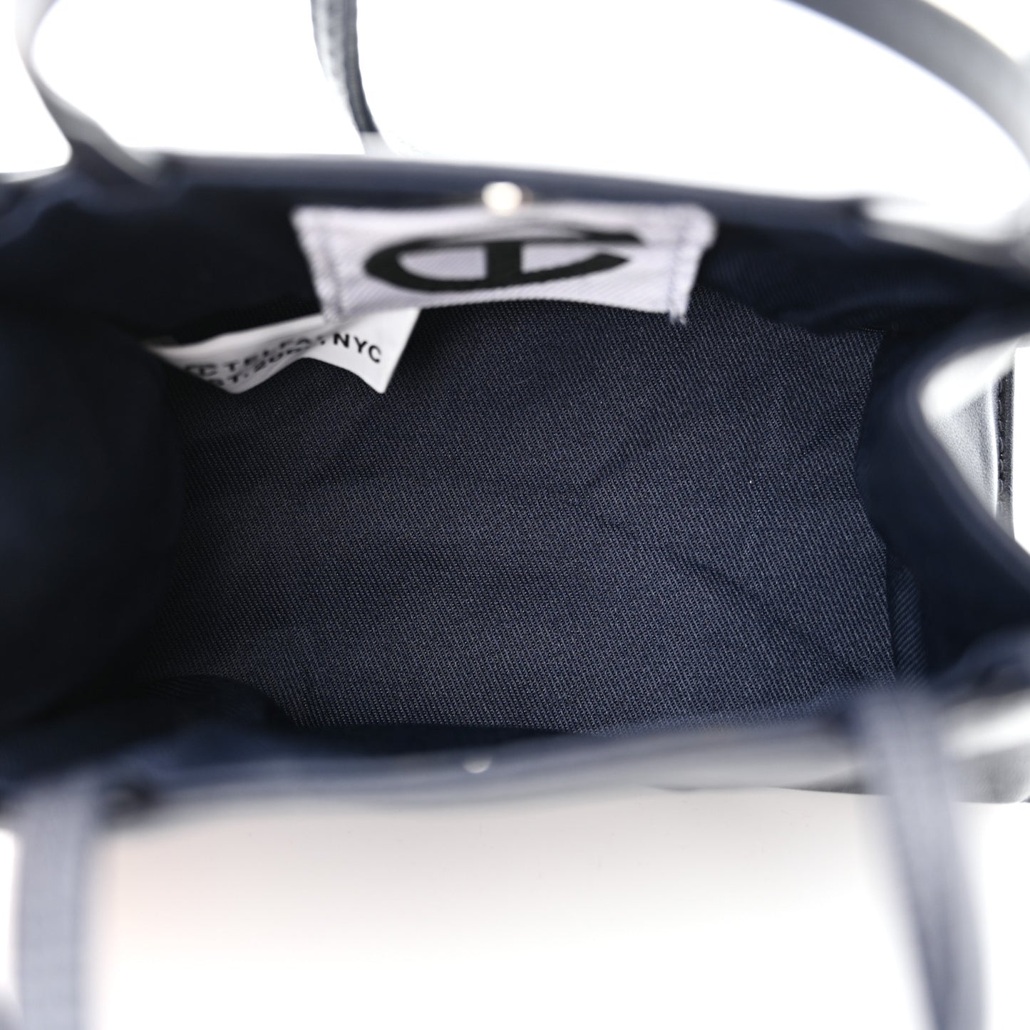Vegan Leather Small Shopping Bag Navy