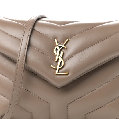 Saint Laurent Calfskin Y Quilted Monogram Toy Loulou Crossbody Bag Taupe 10 of 11