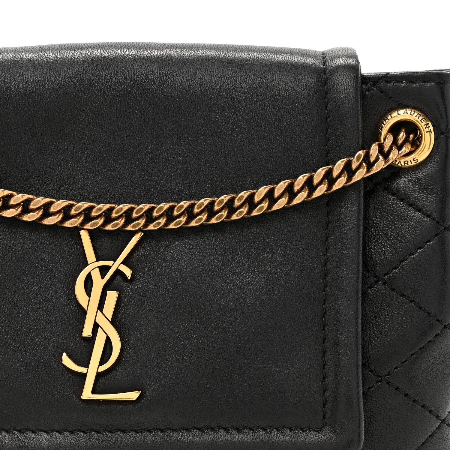 Saint Laurent Lambskin Quilted Monogram Mini Nolita Black 8 of 10