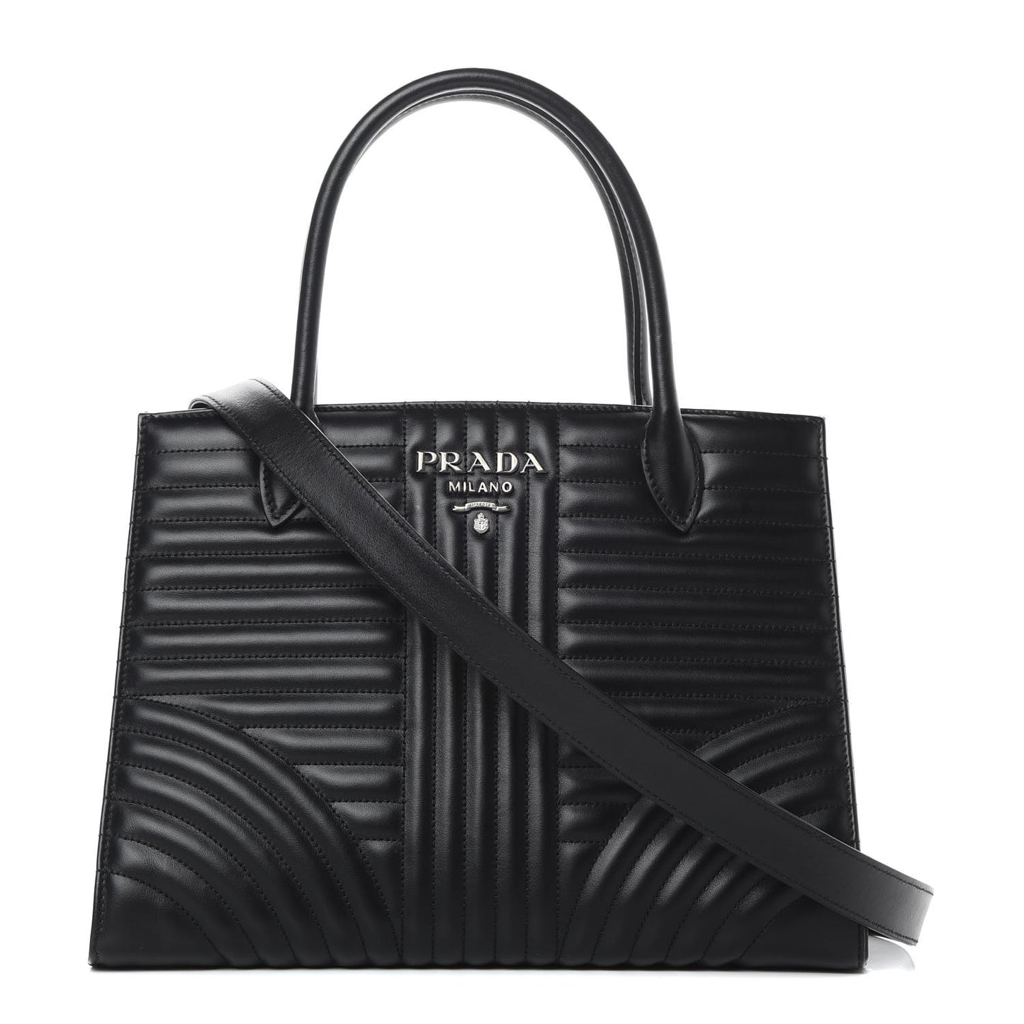 Soft Calfskin Impunture Diagramme Tote Black
