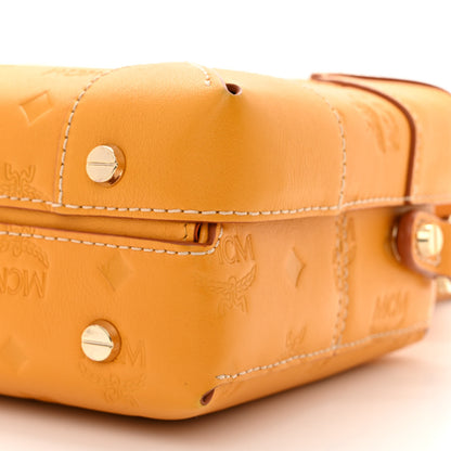 MCM Calfskin Ottomar Monogram Soft Berlin Crossbody Golden Mango 10 of 10