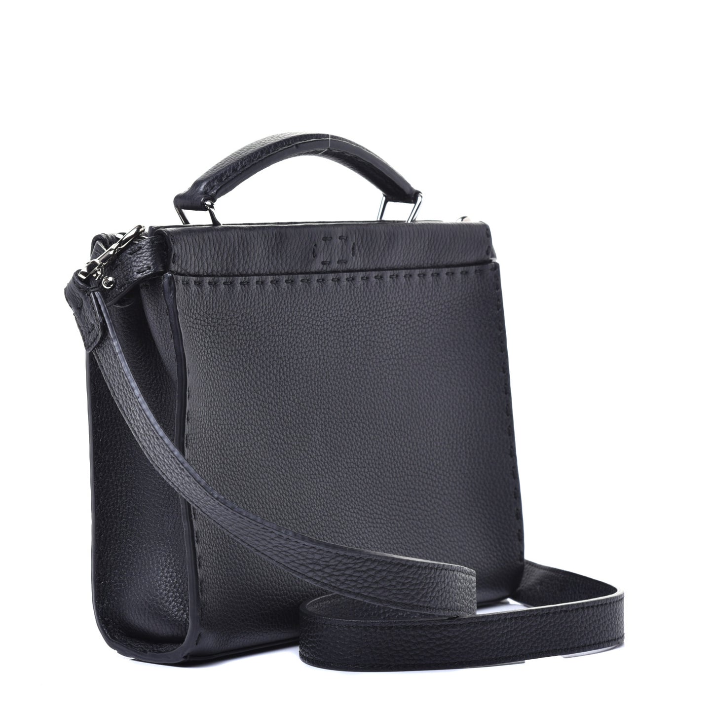 Cuoio Romano Selleria Mini Peekaboo Iconic Fit Satchel Black