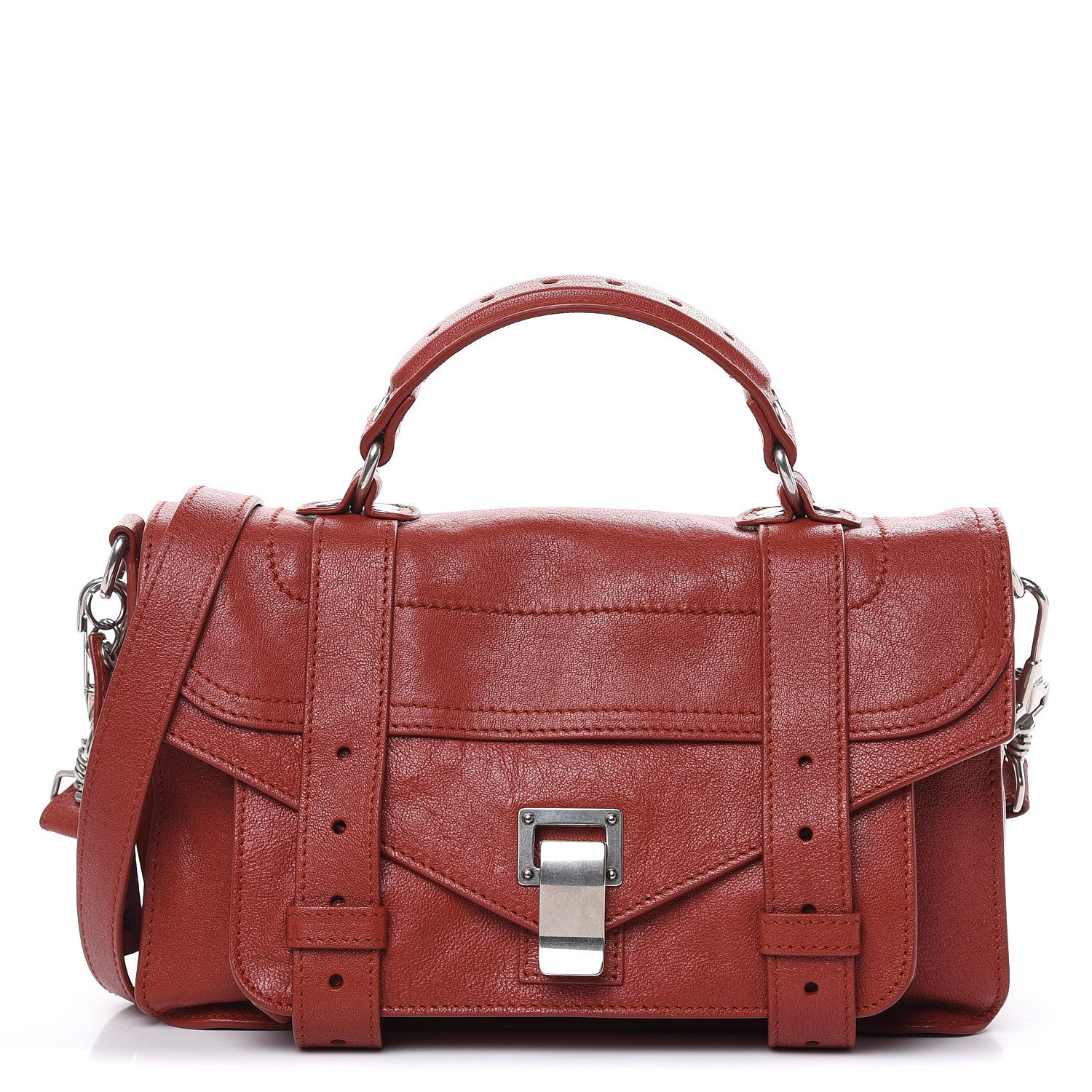 Proenza Schouler Lambskin Tiny PS1 Satchel Mandarin Red 1 of 8