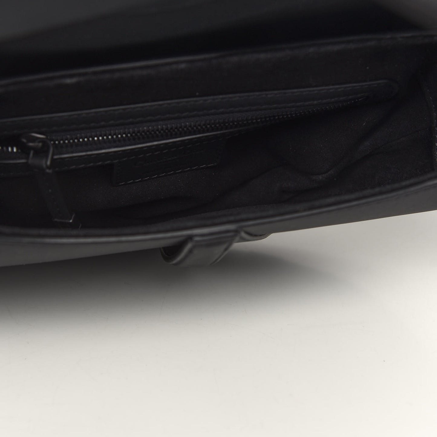 Ultra Matte Calfskin Saddle Bag Black