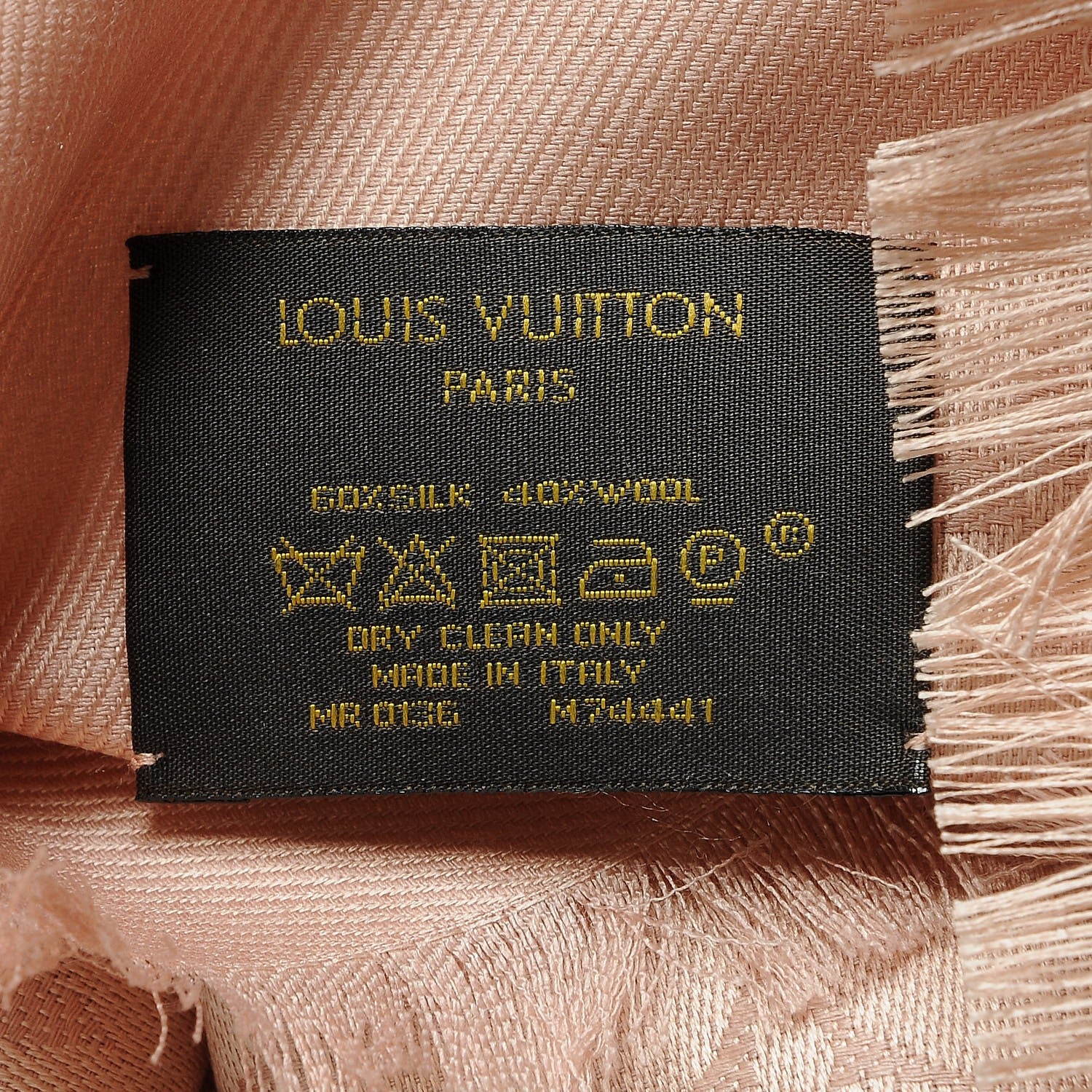 Louis Vuitton Silk Wool Monogram Shawl Natural 4 of 4