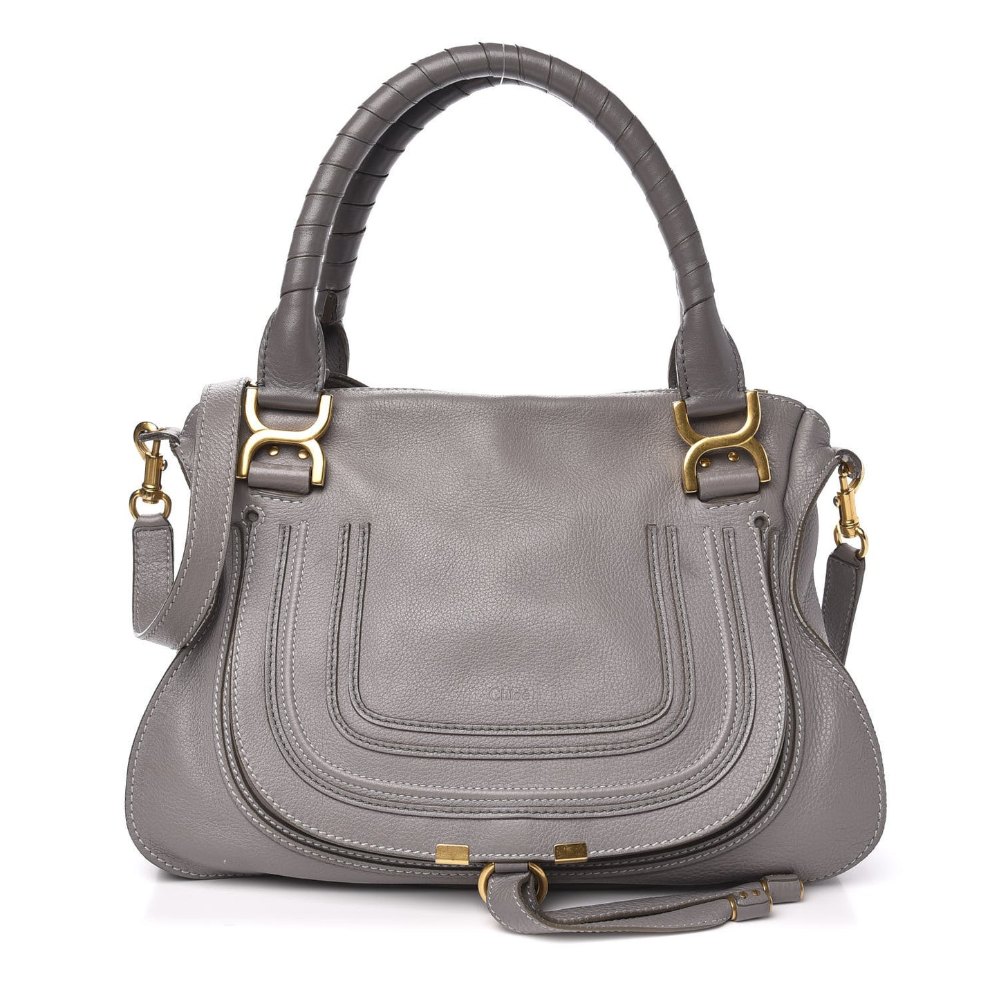 Calfskin Medium Marcie Satchel Cashmere Grey