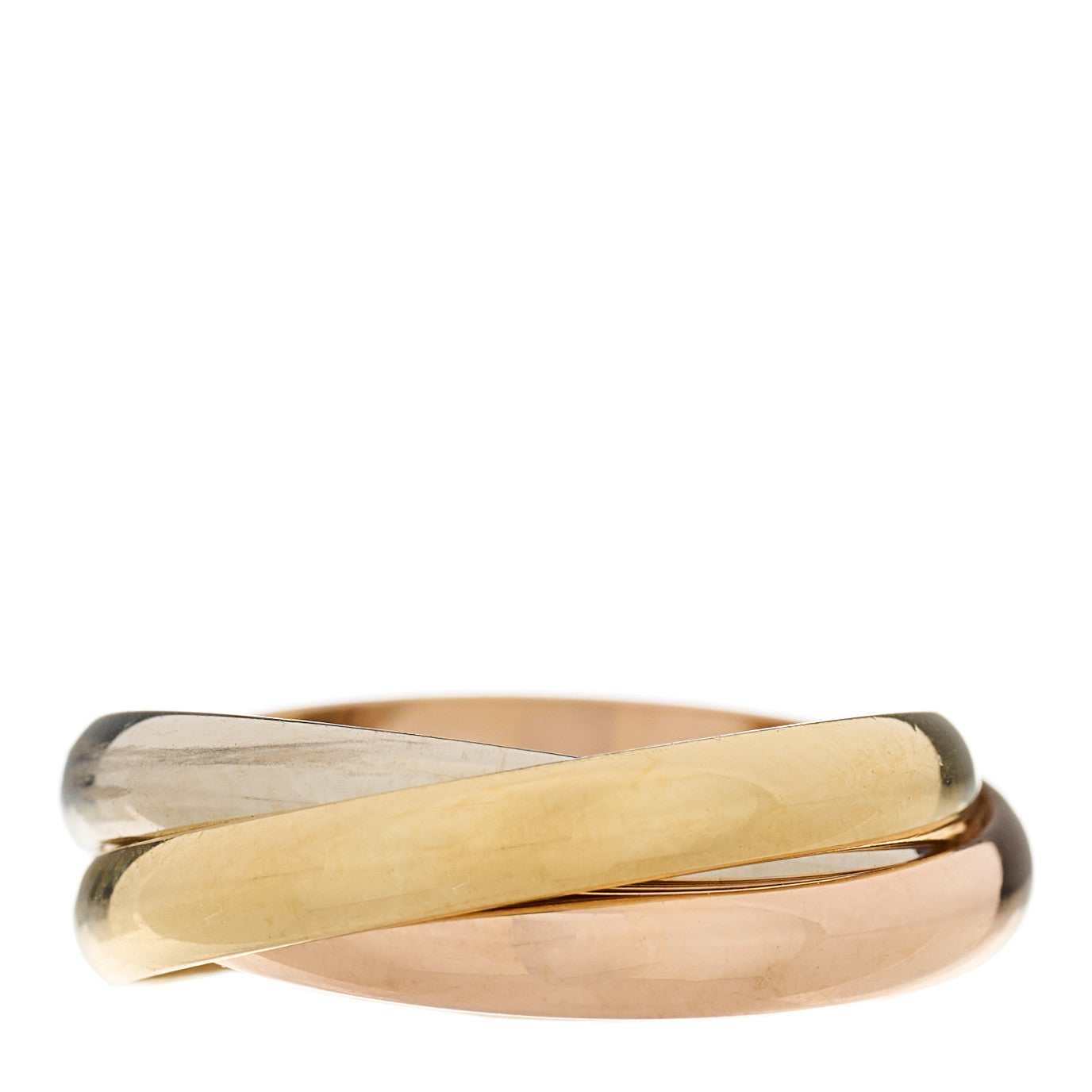 18K Pink Yellow White Gold Small Trinity Ring 46 3.75