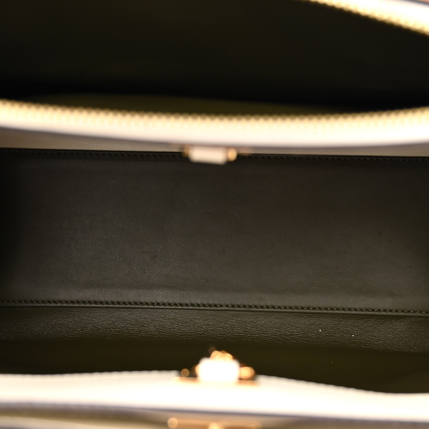 Louis Vuitton Calfskin City Steamer PM Kaki White Magnolia 5 of 11