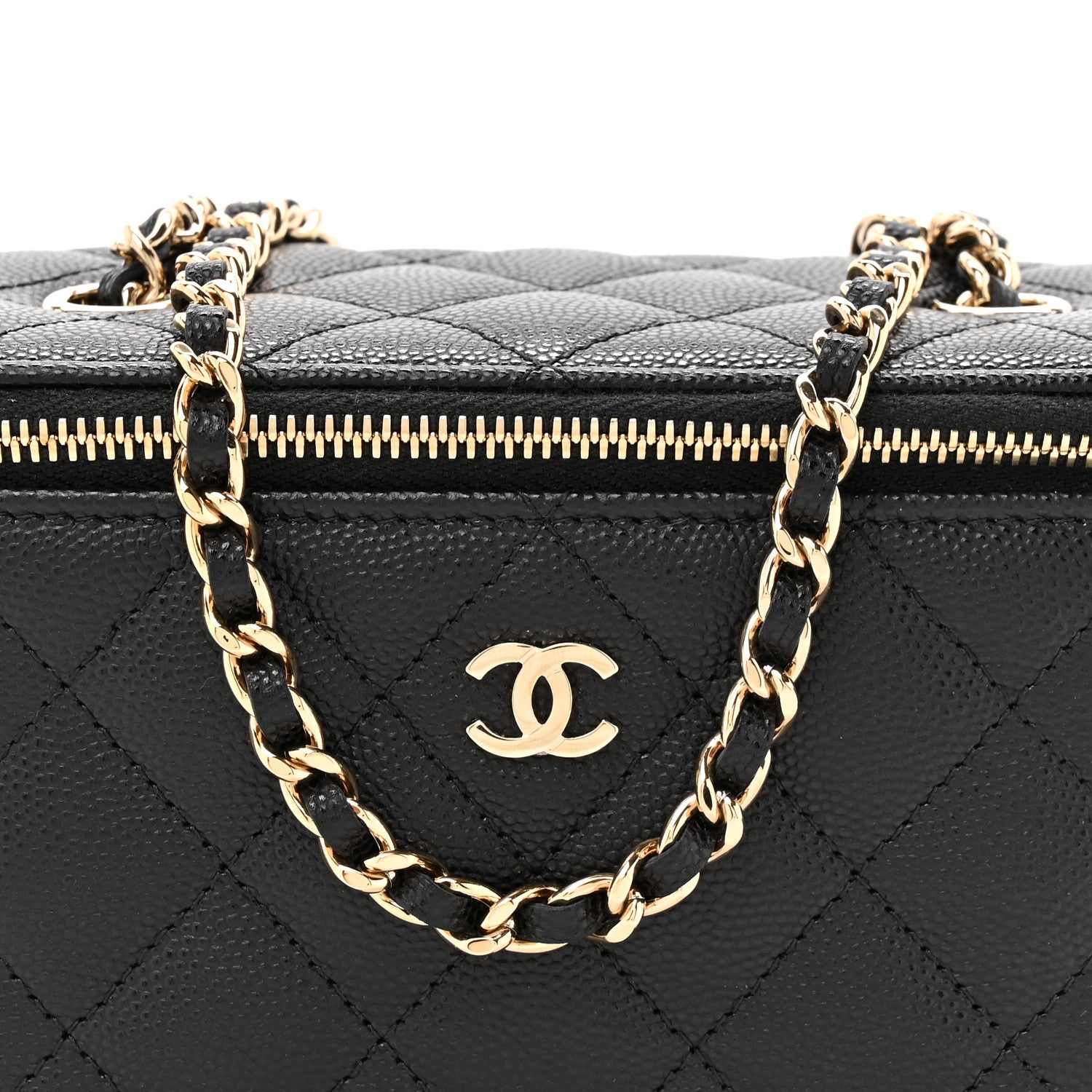 Chanel Caviar Quilted Small Vanity Case With Chain Black 8 of 10