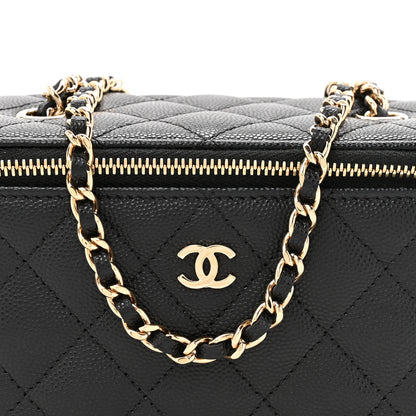 Chanel Caviar Quilted Small Vanity Case With Chain Black 8 of 10