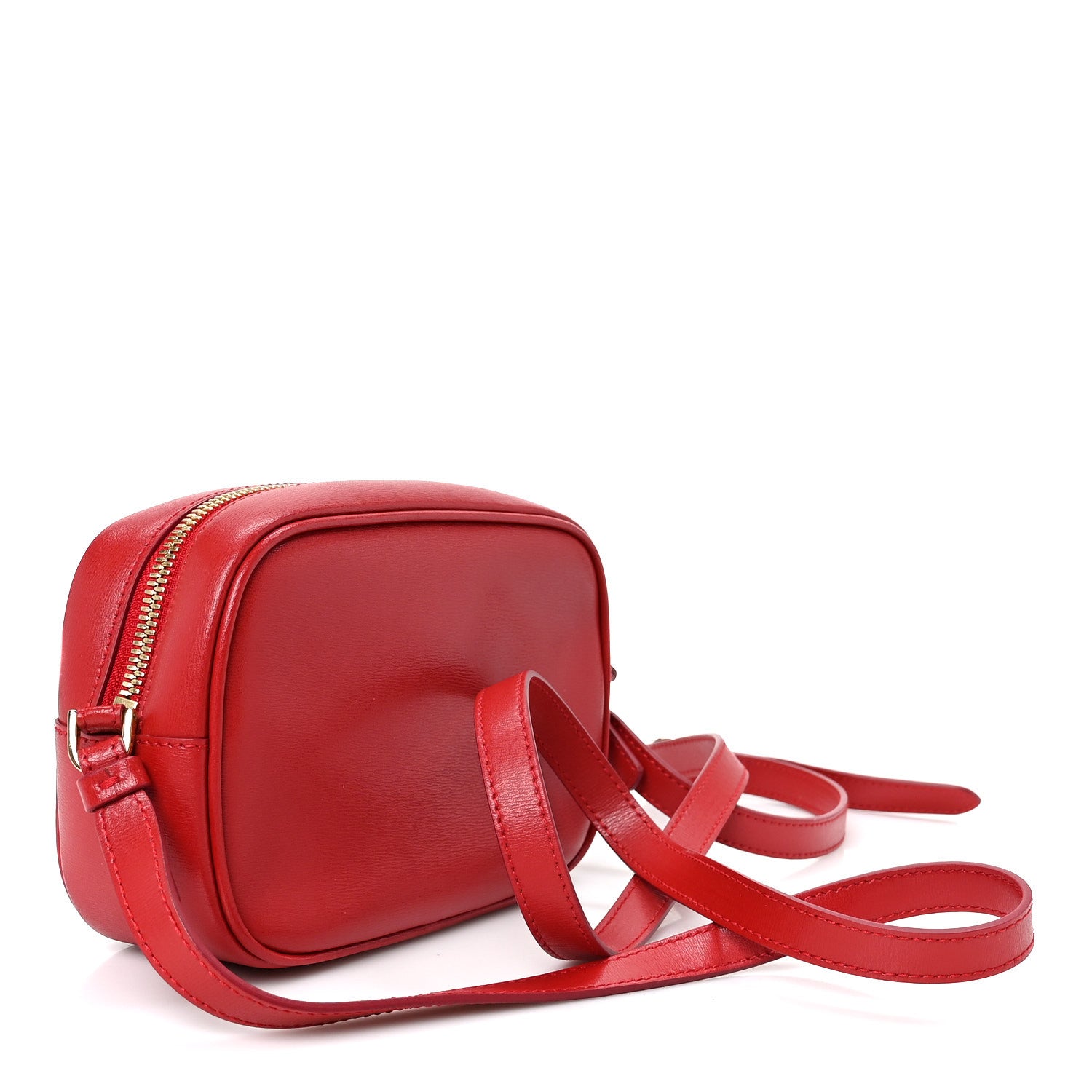 Salvatore Ferragamo Calfskin Gancini Camera Crossbody Bag Red