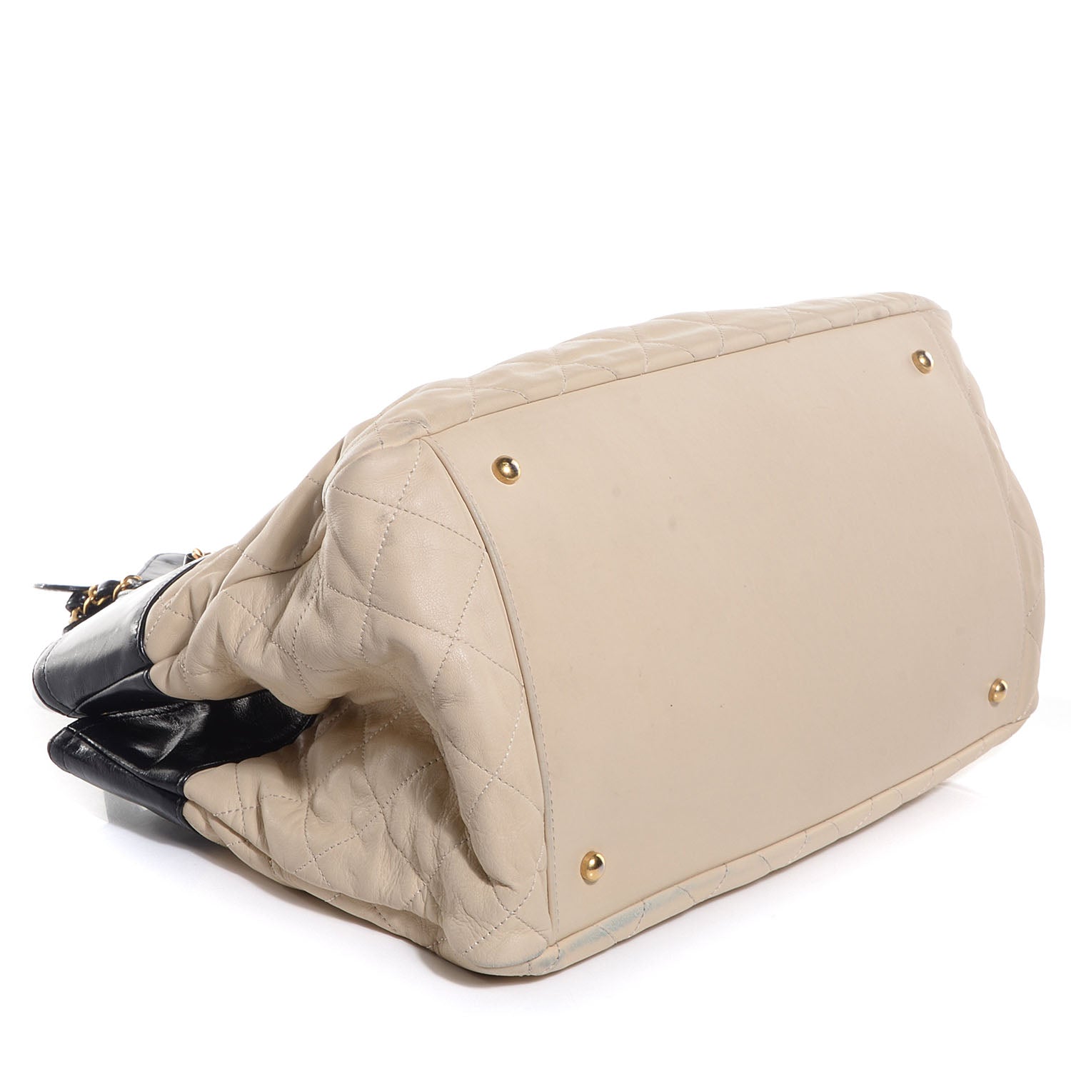 Chanel Calfskin In The Mix Shopping Tote Beige Black 4 of 8