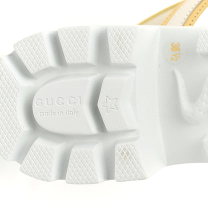 Gucci Nappa Platform Lug Sole Sandals 38.5 White Butter 6 of 9
