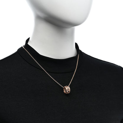 Bulgari 18K Rose Gold Diamond Parentesi Ring Pendant Necklace 2 of 7