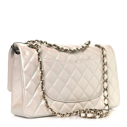 Chanel Iridescent Lambskin Quilted Medium Double Flap Ivory 3 of 13
