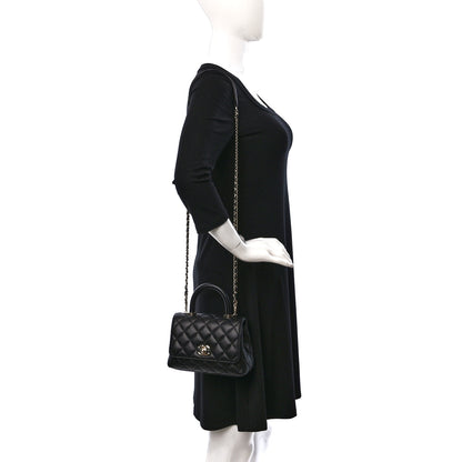 Chanel Caviar Quilted Extra Mini Coco Handle Flap Black 2 of 9