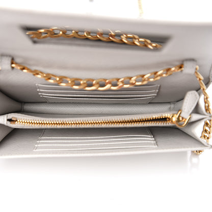 Prada Saffiano Lux Chain Wallet White 4 of 11
