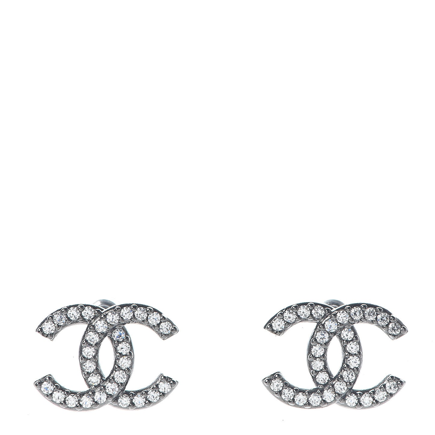 Crystal CC Earrings Silver