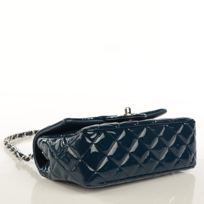 Chanel Patent Calfskin Quilted Mini Rectangular Flap Navy Blue 4 of 9