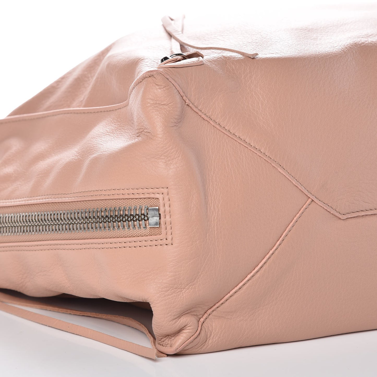 Veau Papier A4 Zip Around Tote Rose Aubepine